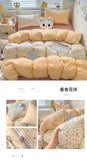 Class A Double Yarn Bedding Set Quilt Comforter Duvet Cover Set Printed Cotton Bedspread Skin Friendly Breathable Four-Piece Set