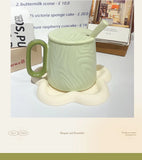 Nordic Style Solid Ceramic Cup Creative Wood Grain Handgrip Cups Household Cute Breakfast Milk Mug Fashion Office Coffee Mugs