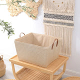 WickerSeagrassCollapsibleStorageBasket,Foldable-HandlesLidlessToyLaundrySundriesOrganizer-BathroomLivingRoomBedroomHomeDecorGift