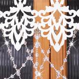 1PC Hollow Cut Lace Valance Curtain With Crystal Beads, Light Filtering Window Drape, For Kitchen Cafe, Sweet Housewarming Gift