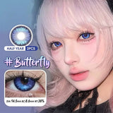 Eyes Contacts Colored Contact Lenses Lens Small Pupil Diopter Power Beauty Myopia Blue 14.5mm 2Pcs 6 Months