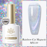 10ml Pink Gold Water Light Cat Magnetic Gel Polish HEMA TPO FREE Aurora Glitter Crystal Soak Off UV Varnish Manicure