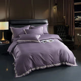 4/6Pcs Luxury 1000TC Egyptian Cotton Bedding Set Solid Color Soft Silky Duvet Cover Set Quilted Bedspread Bed Sheet Pillowcases
