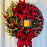 Christmas Wreath for Front Door Red Gold Window Wall Door Decorations Christmas Garland Ornament Guirnalda Navidad