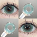 1 Pair Hot Sales Green Color Contact Lenses with Diopter Myopia Eyes Fashion Soft Lenses -0.00 to -8.00 Blue Beauty Pupil