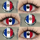 Independence Day Colored Contact Lenses 2Pcs 6 Months Use National Day & Sports  Fan Party Cosplay Eye Makeup Contacts