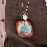 lovely amber transparent tpu soft headset cover for apple airpods pro 2 airpods 4 2 1 3nd generation earphone case with keychain