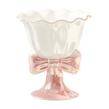 1Pc Footed Ceramic Dessert Bowl 180ml, Small Ice Cream Yogurt Cereal Fruit Salad Pudding Bowl for Home Kitchen, Gift Box