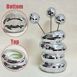 strange Disco Ball Spiral Vase Glass Tiles Flower Bottle Disco Ball Planter Mirror Vase Home Living Room Decor creative gifts