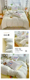 Korea Style Bedding Set Purple Heart Washed Cotton Soft Duvet Cover Skin-friendly Quilt Cover Bed Sheet Pillowcase Home Textiles