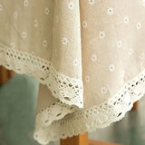 Small Fresh Floral Tablecloth Cotton Thread Lace Dining Table Cover Cloth Household Coffee Table Cover TV Cabinet Tables Cloth