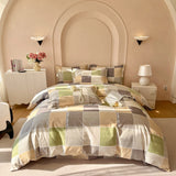 100% Cotton Bedding Set Brushed Dreamy Style Ginkgo Biloba Leaves Pink Duvet Cover Sheet Set Sheet King Queen for Bedroom Decor