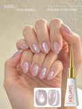 1Pc 10ML Light Purple Cat Eye Gel Nail Polish Shine, High Saturated Gloss Firm and Long lasting Nail Art Gel for Salon Nail DIY