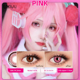 2pcs Halloween Cosplay Contact Lenses Pink Red Lenses Multi-colored Lense Anime Cosplay Lenses Fashion Lens