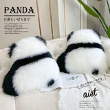 Throw Pillows Super Cute Angry Panda Back View 100% Wool / Artificial Wool Back Cushion for Bed Sofa Cushion Floor Cushions Cozy