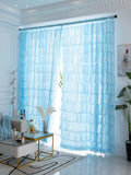 Modern Fashionable Blue Ruffles Skirt Semi-blackout Curtains for Living Room Girl's Bedroom Romantic Cupcake Layers Cortinas