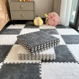 16Pcs 30x30cm Modern Simple Creative Plush Foam Puzzle Carpet Warm Toned Play Mats Interlocking Activity Floor Rugs Area Rug