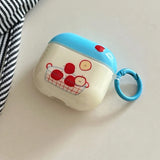 Fresh Lovely Blue Apple Smooth Soft Bluetooth Earphone Case For AirPods 4 3 2 1 Pro Pro 2 Protection Cover Cute Chain Pendant