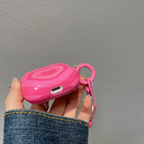 Airpods Pro case Soft Silicone Case with Heart Pattern for AirPods 4 1 2 3 Pro 2 Generation Case with Pendant Keychain for Girls