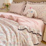 Summer Cooling Quilt Soft Skin-Friendly Air Conditioning Thin Blanket Single/Double Washable Home Textile Princess Wind Style