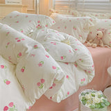 Fresh Plant Flower Bed Sheet for Children and Adults Four-Piece Bed Set Pillowcases Soft Washed Cotton Home Textiles