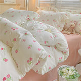 Fresh Plant Flower Bed Sheet for Children and Adults Four-Piece Bed Set Pillowcases Soft Washed Cotton Home Textiles