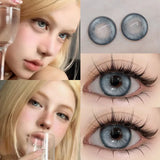 Myopia Color Contact Lenses For Eyes with Multicontact Natural Pupils Korean Grey Lenses 1 Pair(2Pcs) Fast Shipping