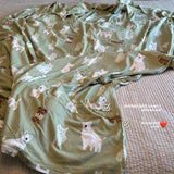 Soft Cartoon Sle Knitted Cotton Duvet Cover Pure Cotton  Fabric Small Animal Pattern Bedding Accories