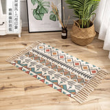 Cotton Linen Rugs and Carpets for Home Living Room Bedroom Tapestry Decorative Boho Ethnic Anti-slip Tassel Woven Floor Mat Door