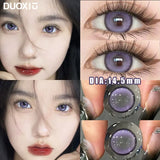 1Pair Soft Contact Lenses Pink Lenses Purple Eye Diameter 14.5mm sclera pupils Grey Lens Myopia Degree Beautiful Pupil