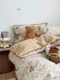 Pure Cotton Double Layered Lace Four Piece Bedding Set Cute South France Secret Garden Cartoon Design Bed eet Cover Duvet C...