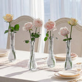 Nordic Striped Clear Glass Vase Simple Elegant Tabletop Decoration for Living Room Wedding Party Ornament