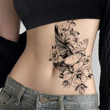 1 Sheet Flower Bird Tattoo Sticker Waterproof Lasting Temporary Tattoo