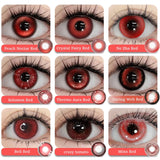 2PCS Red Colored Contact Lenses  Halloween Contact Lenses Role playing Beauty Makeup Products Enlarge Eyes Fast