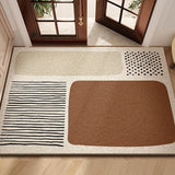 Modern Geometric Wire Loop Door Mat Water Absorbent Dirt Trapper Non-slip Rug for Home Entrance & Hallway