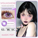 14.20 Blue Small Pupil Cosplay Colored Contact Lenses, 1 Pair Yearly Wear Eye Lenses for Halloween Themed Cosplay & Fancy Dress