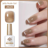 Transparen Gel Nail Polish Pink Jelly Nude Semi Transparent French Nail Camouflage UV Gel Varnish Soak Off Nail Art