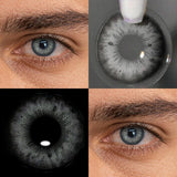 1 Pair of Multichrome Colored Contact Lenses Half Year Disposable Color Contacts Fashion Eyes Makeup Small Pupil Lens