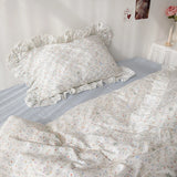 Lilys  Fre Floral Little Girl Cotton Bedding Set Tee Four Pieces Suite Snail Tower Pure Cotton Bed Linens for Kids