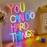 Chi-buy LED Neon U Cand Do Hard Things USB Powered Neon Signs Decor Lamp Signs Birthday Gift Wall Art For Bedroom Room Bar Shop