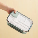 1300ml Plastic microwave oven Lunch box with Tableware for Office Workers Students Divided Bento Box Leakproof Food Container