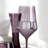 Purple Glass Wine Glass Minimalist Wine Glass Goblet Champagne Flute Vase & Tumbler Modern Home Bar Decor for Wine & Cocktail