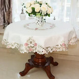 New Lace Tablecloth Pastoral round tablecloth Dining table cloths Home Embroidery table cover rose gold decoration house towel