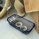 Desktop Storage Basket INS Metal Sundries Organizer Basket Photocard Case Office Stationery Home Supplies Make Up Sorting Holder