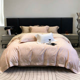 Luxury 1000TC Lyocell Cotton Jacquard Soft Silky Bedding Set Queen King Size Duvet Cover Bed Sheet/Fitted Sheet Pillowcases 4Pcs