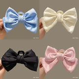 Cute double-sided hair accessory shark clip oversized bow satin French style fresh three-dimensional princess bow temperament