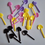 Disposable Plastic Tableware Colorful Dessert Yogurt Pudding Spoons Food Grade Birthday Party Supplies 200 PCs/Lot