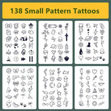 138 Patterns 15 Days Temporary Tattoo Stickers Waterproof 15 Days Tattoo Cute Small Fresh Pattern Fake Tattoos