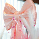 Ikeehome  1pc Giant Pink Bow Party Decoration, Elegant Festival Event Decoration Polyester Pendant Suitable for Weddings and Celebrations