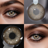 1 Pair Natural Brown Colored Contact Lenses 6-Months Disposable 14.5mm Soft Eye Enlarging Lenses Black Color Contacts